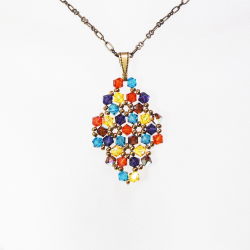 Pendant 40cm - Xochitl Rhombus S-Bronze Chain - Pendant 40cm - Laiton bronze